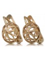 "14K Rose Gold 585 Vintage Floral Earrings - Original and Stone-Free" ven203