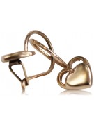 "No Stones, Pure Vintage Inspired 14K Rose Gold Heart Earrings" ven212