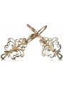 "Or rose 14 carats 585 vintage d'origin, Boucles d'oreilles feuille raffinées sans pierres" ven224