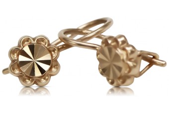 "Elegantes 14 Karat 585 Vintage-Roségold Keine Steine Ohrringe" ven229