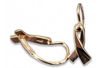 "Oro rosa antiguo original de 14k, aretes vintage de hojas sin piedras" ven230