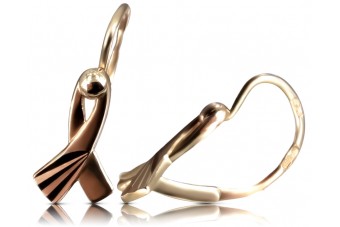 "Oro rosa antiguo original de 14k, aretes vintage de hojas sin piedras" ven230