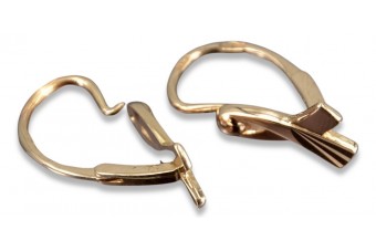 Ретро стил 14k розово златни обици с листенца, без д ven230