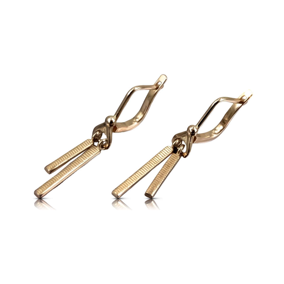 "Timeless 14K 585 Rose Gold Vintage-Styled Earrings without Stones" ven234