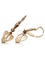 "14K 585 Rose Gold Vintage Leaf Earrings, Original No Stones Design" ven245