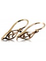 "Original Vintage Leaf Earrings in 14K 585 Rose Pink Gold, No Stones" ven252