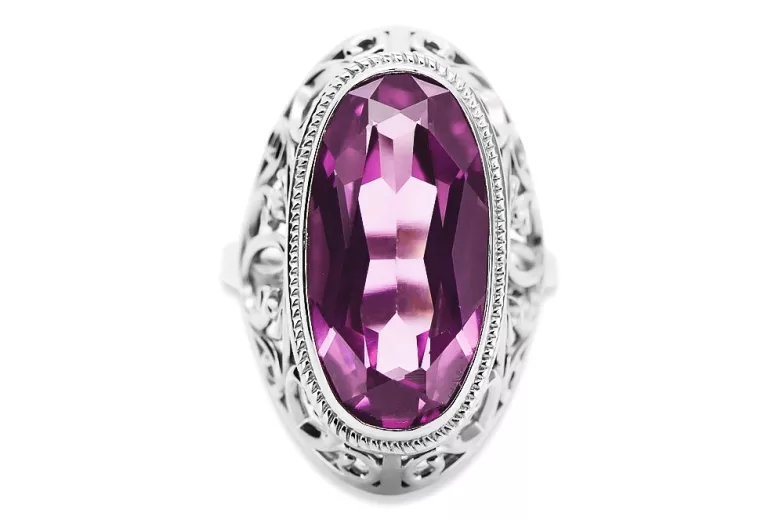 Russe soviétique rose 14k 585 or Alexandrite Rubis Émeraude Saphir Zircon bague vrc014