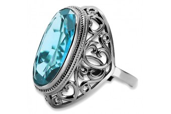 copia de Anillo Ruso Plata 925 Engaste vrc184s Vintage