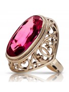 Anillo ruso soviético rosa 14k 585 oro Alejandrita Rubí Esmeralda Zafiro Zircon vrc084