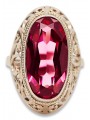 Russian Soviet rose 14k 585 gold Alexandrite Ruby Emerald Sapphire Zircon ring  vrc084