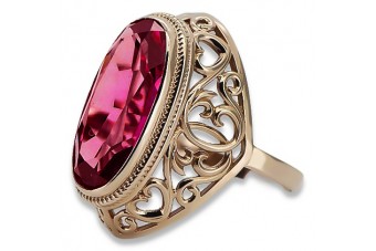 Russe soviétique rose 14k 585 or Alexandrite Rubis Émeraude Saphir Zircon bague vrc084