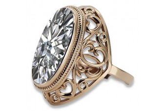 Російська радянська троянда, золото 585 проби, александрит, рубін, смарагд, сапфір, циркон, каблучка vrc084