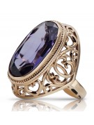 Russische sowjetische Rose 14 Karat 585 Gold Alexandrit Rubin Smaragd Saphir Zirkon Ring vrc014