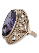 Russische sowjetische Rose 14 Karat 585 Gold Alexandrit Rubin Smaragd Saphir Zirkon Ring vrc014