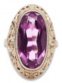 Anillo ruso soviético rosa 14k 585 oro Alejandrita Rubí Esmeralda Zafiro Zircon vrc014