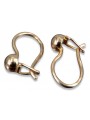 "Boucles d'oreilles vintage sans pierres en or rose 14 carats 585 authentique" ven296