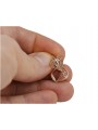 "Vintage Inspired 14K 585 Rose Pink Gold Heart Earrings - No Stones" ven076