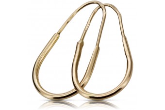 "Classic Vintage 14K Rose Gold Hoops without Stones" ven103