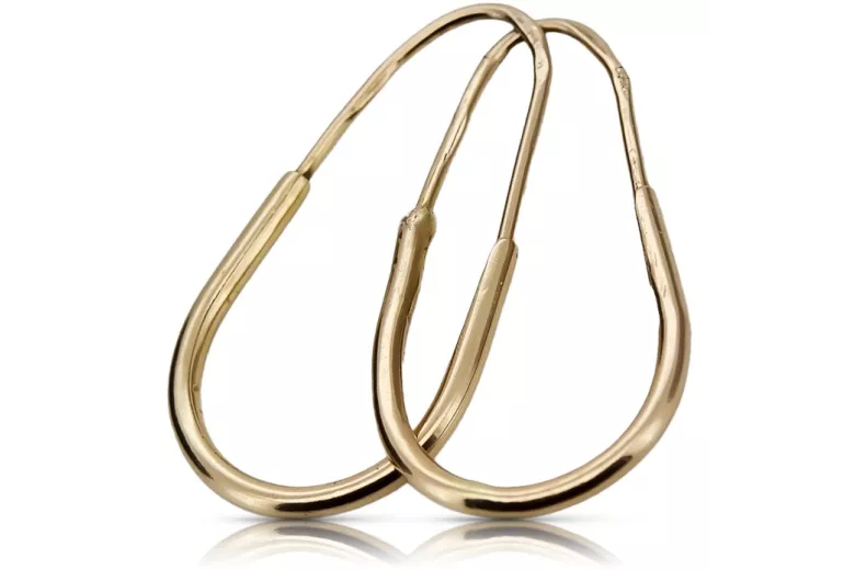 "Classic Vintage 14K Rose Gold Hoops without Stones" ven103