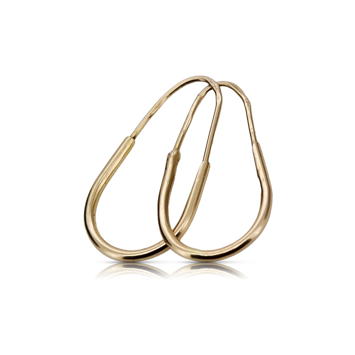 "Classic Vintage 14K Rose Gold Hoops without Stones" ven103