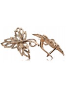 "14K Rose Gold Vintage Maple Leaf Earrings - No Stones, Original Design" ven096r