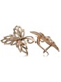 "Boucles d'oreilles d'origine vintage en or rose 14 carats 585, design feuille d'érable, pas ven096r