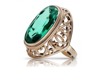 Original Emerald Encrusted 14K Rose Gold Statement Ring vrc184