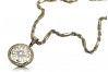 Pendentif style grec & chaîne Corda Figaro en or 14 carats cpn020yw&cc004y8g