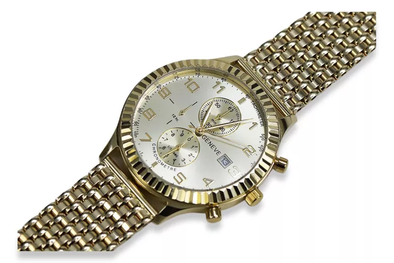 Montre femme en or avec bracelet unisexe 14k 585 Geneve mw007y&mbw013y-f