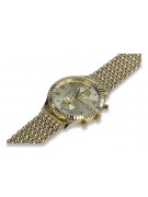 Дамски златен часовник с гривна унисекс 14k 585 Geneve mw007y&mbw013y-f