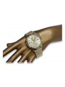 ceas de aur de damă cu brățară unisex 14k 585 Geneve mw007y&mbw013y-f