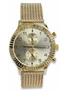 Дамски златен часовник с унисекс гривна 14k 585 Geneve mw007y&mbw014y-f