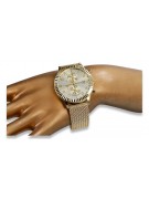 Montre femme en or avec bracelet unisexe 14k 585 Geneve mw007y&mbw014y-f