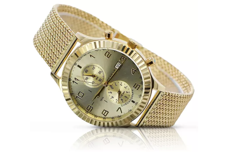 Reloj de mujer en oro con pulsera unisex 14k 585 Geneve mw007y&mbw014y-f