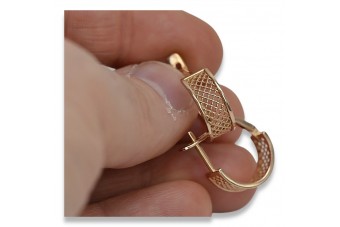 Сребро 925 Руска роза позлатена СССР Винтидж обеци ven121rp