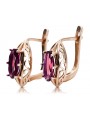 Vintage 14K Rose Gold Ruby Earrings - Premium Quality vec141