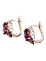 Vintage 14K Rose Gold Ruby Earrings - Premium Quality vec141