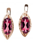 Vintage 14K Rose Gold Ruby Earrings - Premium Quality vec141