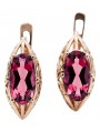 Or rose 14 carats vec141 avec boucles d'oreilles rubis vintage d'origin Vintage