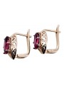 Vintage 14K Rose Gold Ruby Earrings - Premium Quality vec141