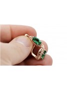 Classic Emerald 14K Rose Pink Gold Earrings - Original Vintage Charm vec141