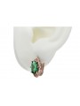 Classic Emerald 14K Rose Pink Gold Earrings - Original Vintage Charm vec141