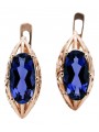 "Stunning Original Vintage Sapphire Earrings in 14K Rose Pink Gold vec141" Vintage