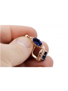 "Stunning Original Vintage Sapphire Earrings in 14K Rose Pink Gold vec141" Vintage