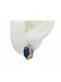 "Stunning Original Vintage Sapphire Earrings in 14K Rose Pink Gold vec141" Vintage