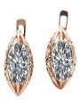 Vintage Original Zircon 14K Rose Gold Stud Earrings vec141