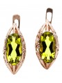 Pendientes de peridoto en oro rosa 585 de 14k, diseño único vec144 Vintage