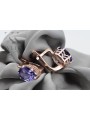 Boucles d'oreilles vec003 en Or rose 14 carats, Alexandrite, Style Vintage Russe Soviétique style