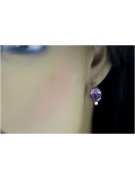 Boucles d'oreilles vec003 en Or rose 14 carats, Alexandrite, Style Vintage Russe Soviétique style