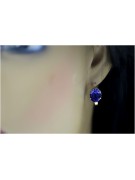 "vec003 Bijoux exclusifs d'origine - Boucles d'oreilles Saphir en Or rose 14 carats 585 style